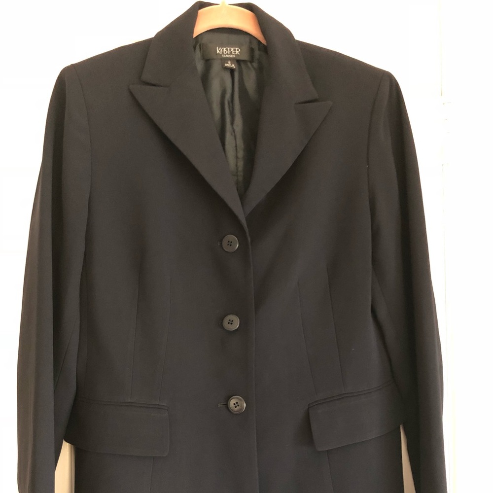 Gray navy  suit.